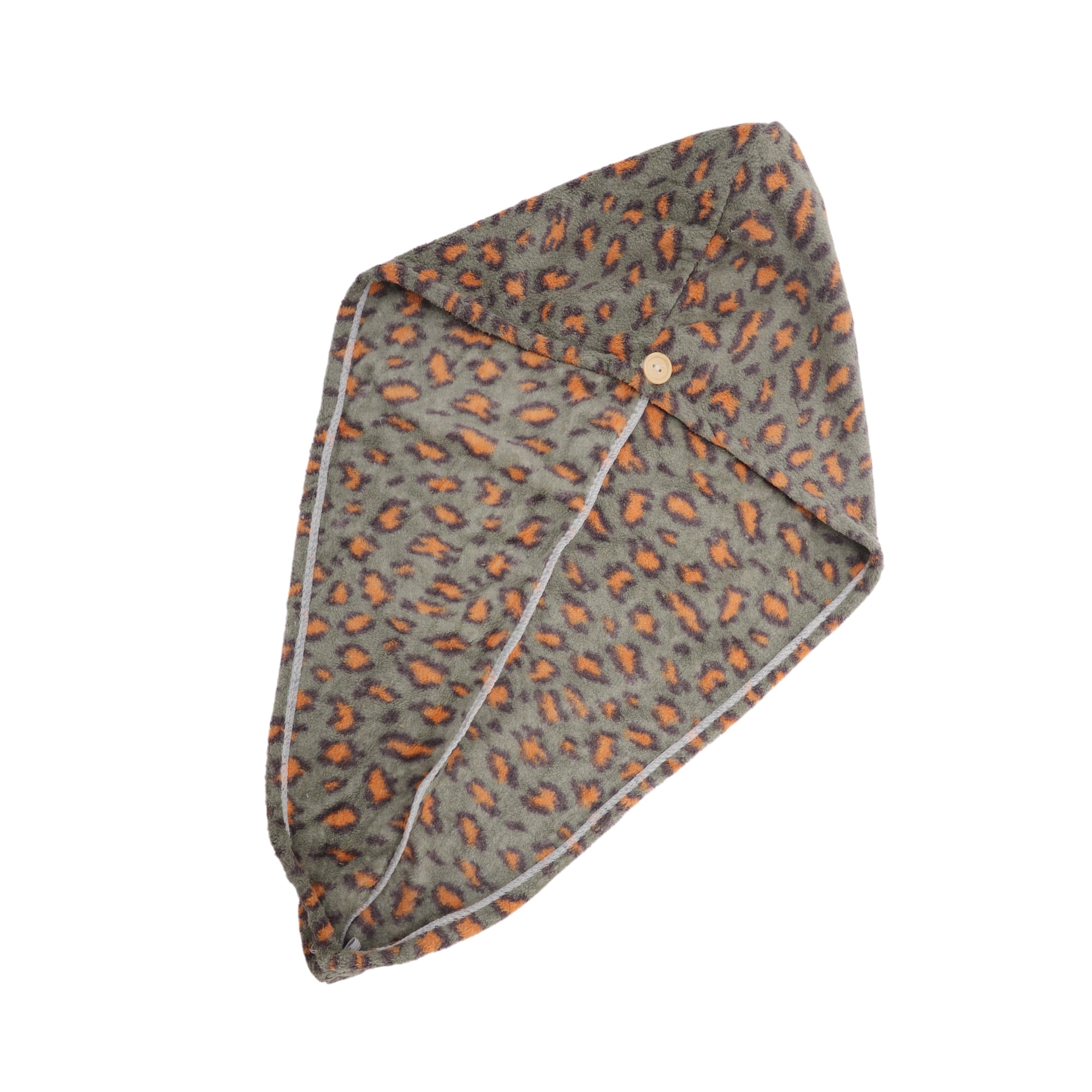 Unique Bargains 1pc Water-absorbent Leopard Print Hair Towel 26.38"x 10.24" Light Green