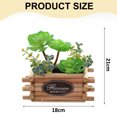 thumbnail image 2 of Simulación de suculenta combinación de flores bonsái y macetas de madera, decoración creativa artificial para el hogar, plantas verdes, 2 of 5