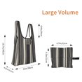 thumbnail image 2 of Shopping Bag 17.5×4.5×15in Crack Resistant Waterproof Super Large Capacity Reusable Extended Handle Can Be Carried Or One Shoulder Pale Violet Grey Stripe_1, 2 of 8