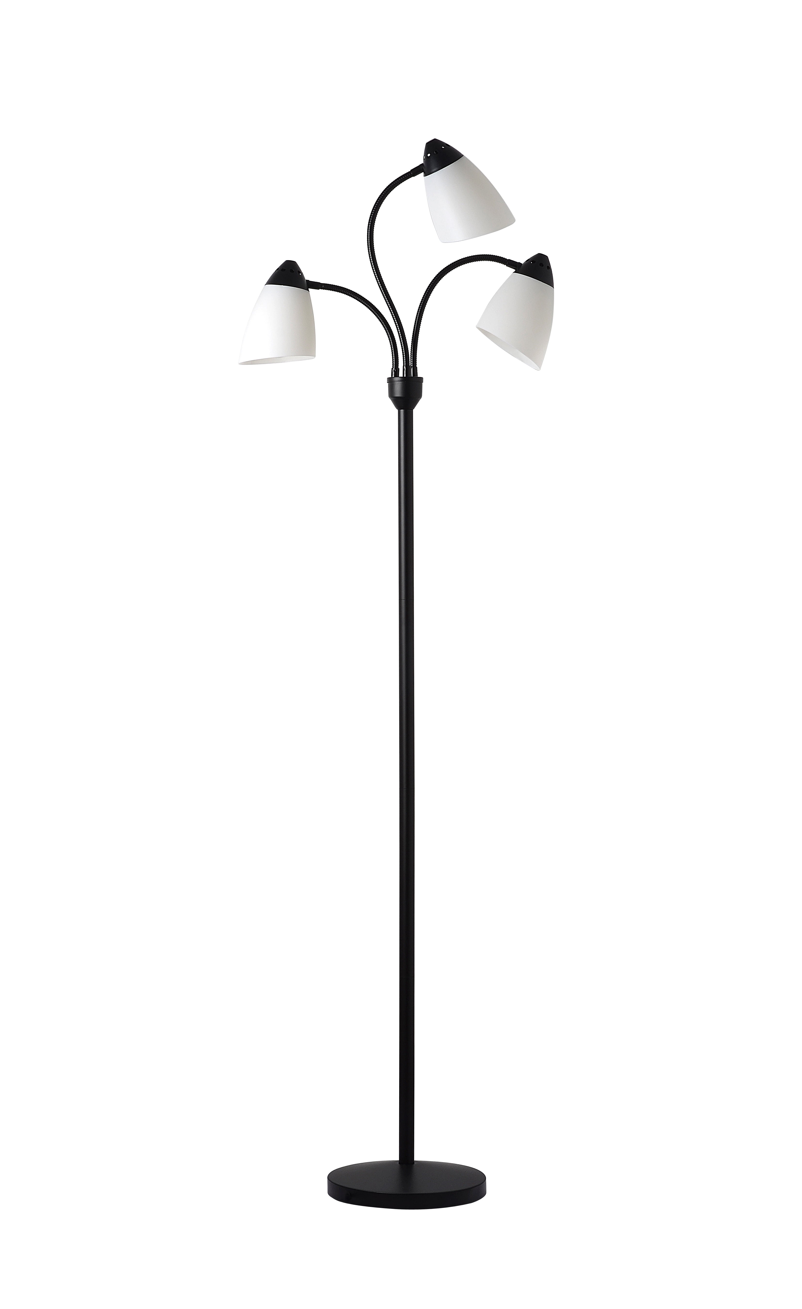Mainstays 3 Head Floor Lamp Black With, Mainstays Floor Lamp Replacement Plastic Shade