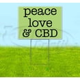 thumbnail image 1 of Peace Love & CBD (18" x 24") Yard Sign, Includes Metal Step Stake, 1 of 6