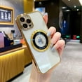 thumbnail image 2 of Compatible with iPhone 14 Pro Max Magnetic Transparent Case,Luxury Plating Bling Clear Shockproof MagSafe Case with Full Camera Len Protector for iPhone 14 Pro Max Women Girl Men-Elegant Golden, 2 of 11