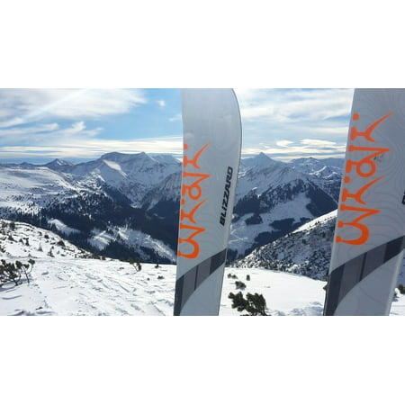 Canvas Print Ski Ski Touring Alpine Touring Skis Snow Stretched Canvas 10 x