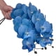 thumbnail image 3 of Flores artificiales de orquídea Phalaenopsis de 37 pulgadas 6 piezas MENGJIAQI para decoración del hogar azul, 3 of 6