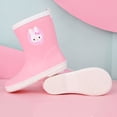 thumbnail image 2 of NOKIO Pink Rabbit Rain Boots for Kids, Cartoon Character 𝗪aterproof Shoes with Thermal Inner, Non-Slip Sole Baby Rain Booties for Boys Girls Toddlers, 2 of 6