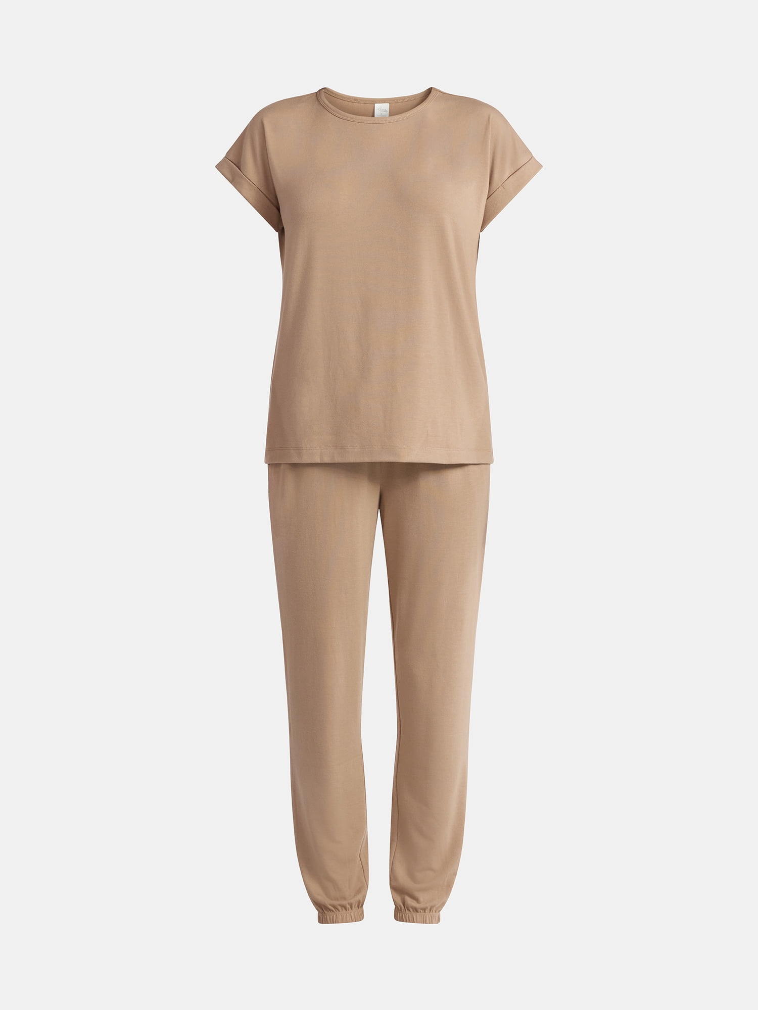 Lissome Women’s Super Soft Jersey Knit Dolman Sleep Top and Jogger Pants Pajama Set, 2-Piece, Sizes S-3X