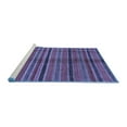 thumbnail image 2 of Ahgly Company Machine Washable Indoor Square Oriental Blue Modern Area Rugs, 8' Square, 2 of 4