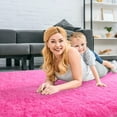 thumbnail image 4 of Arogan Modern Soft Fluffy Carpet for Living Room, Bedroom and Children's Room,Hot Pink, 5'x8 '., 4 of 7