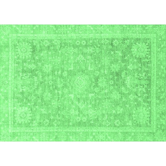 Ahgly Company Indoor Rectangle Oriental Emerald Green Traditional Area Rugs, 5' x 7'