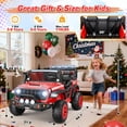 thumbnail image 7 of Farmdex 24V Ride on Toys 2-Seater Ride on Truck, 400W Ride on Cars with Remote Control, Electric Car for Kids w/ Power Display, High/Low Speed, Light Control, Bluetooth, Music, Suspension, Red, 7 of 7
