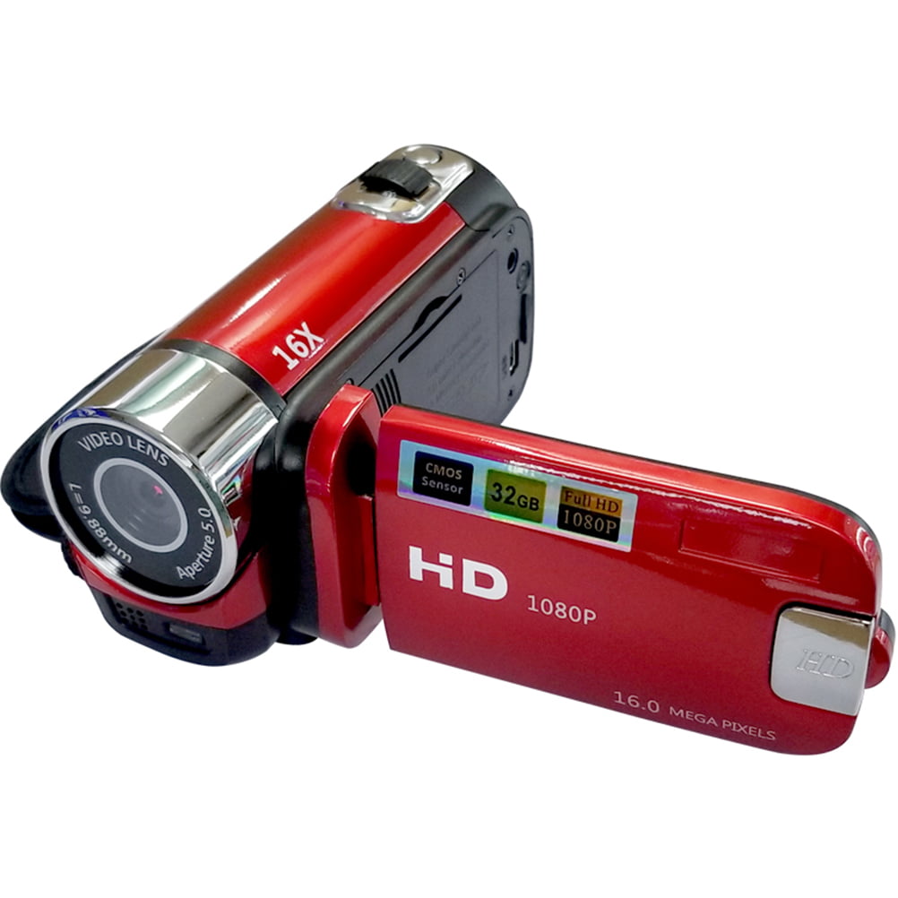 1080P LED Light High Definition Shooting Video Record Portable Camcorder Professional Digital Camera (Red)