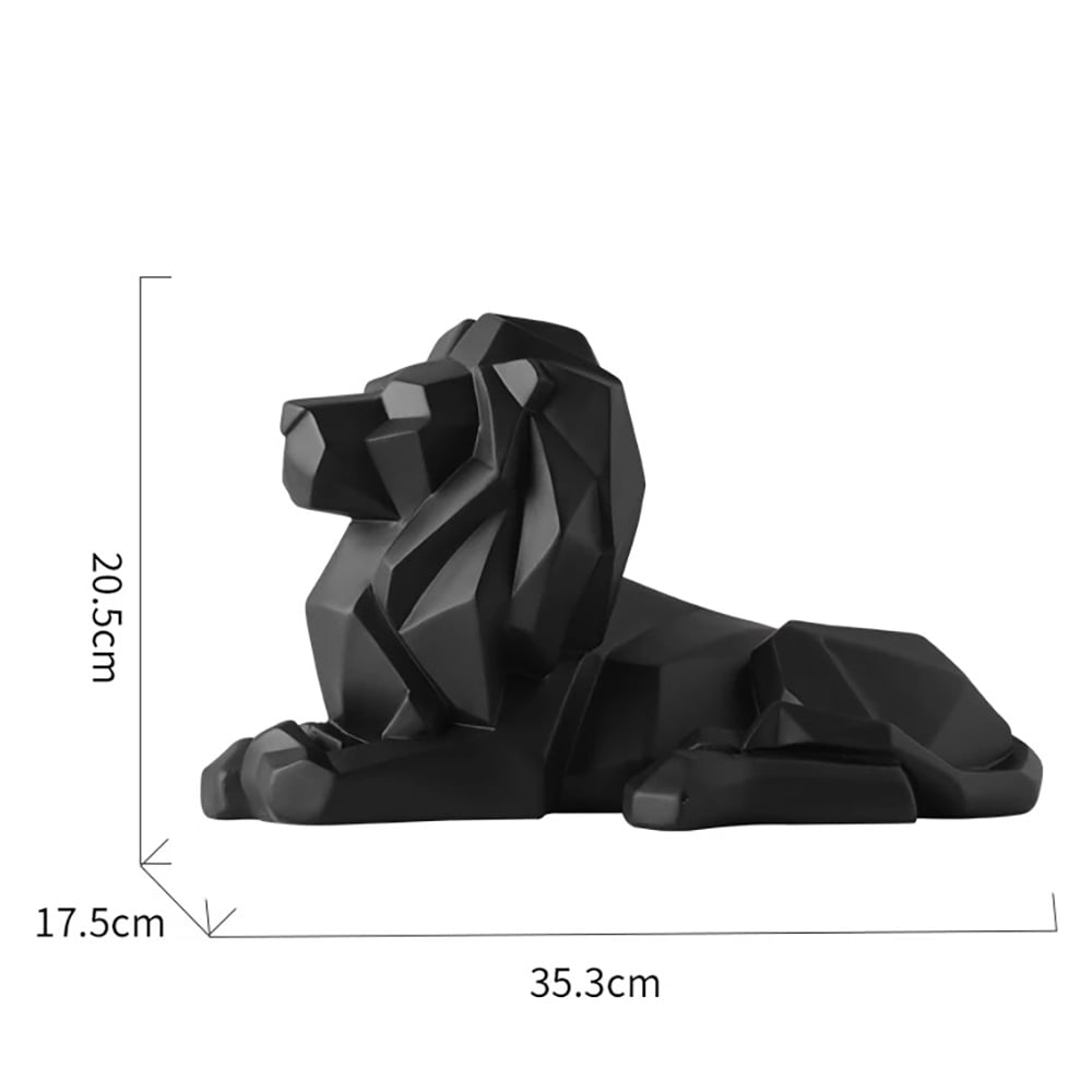 Ieegkit 1Pcs Nordic Geometric Origami Lion King Statue Resin Crafts Animals Lion Art Sculpture Home Decoration Accessories Black Ieegkit 1Pcs Nordic Geometric Origami Lion King Statue Resin Crafts Animals Lion Art Sculpture Home Decoration Accessories Black