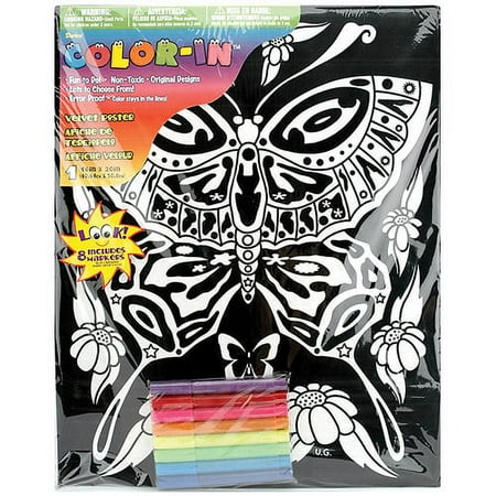 Velvet Poster With Markers Butterfly 16X20