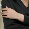 thumbnail image 3 of JeenMata Enorme Agosto de Corte Princesa de 11 Quilates - Peridoto - Pulsera de Tenis con Piedra Natal para Mujer Diseño de Eternidad - Chapado en Oro Blanco, 3 of 6