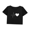 thumbnail image 3 of Top corto para mujer, camiseta recortada cómoda de verano para viajes, compras, viajes, trabajo M, 3 of 7