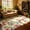 Beige, variant on Jamfeel Floral Living Room Rugs Soft Low Pile Non-slip Boho Print Floor Carpets Washable Rug for Bedroom Dining Room 4'x6' Black