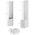 thumbnail image 2 of Full-Length Mirror Cabinet with Multi-Layer Storage, 11.8" x 15.7" x 63" Space-Saving Vanity Unit for Small Bedrooms, Easy Assembly Design, 2 of 9