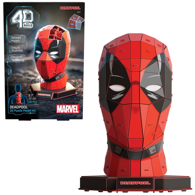Kit de maquetas 3D para construir Marvel Deadpool en 4D con soporte, 56 piezas