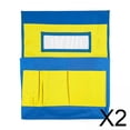 thumbnail image 1 of 2 Bolsillos Traseros Para Silla Con Etiquetas De Nombre, Bolsa De Bolsillo Para Preescolar, Guardería En Casa, Amarillo Y Azul, 1 of 8