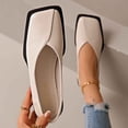 thumbnail image 4 of Purcolt Flats for Women Trendy Casual PU Leather V-Cut Square Toe Slip On Ballet Shoes Lightweight Comfort Soft Sole Dress Shoes for Walking Work Office, 4 of 7