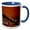 Blue/White, variant on 3drose, New York Scene of the Brooklyn Bridge and Manhattan Skyline at Night, 11oz Two-tone Red Mug