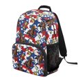 thumbnail image 2 of POLERO Lightweight Bookbag for School Travel, Polyester Waterproof School Backpack, Horse Racing Pattern, 2 of 10
