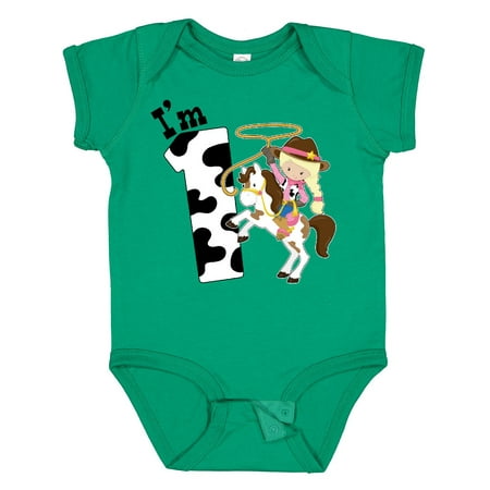 

Inktastic I m One-cowgirl Riding Horse Birthday Gift Baby Girl Bodysuit