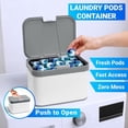 thumbnail image 2 of Skywin Laundry Pods Container with Grey Lid, Laundry Pod Holder 9.8 x 7.3 x 6.3 Inches, Laundry Pod Container, Dishwasher Pods Container (Grey, Push-Up), 2 of 7