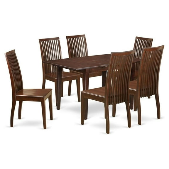Atlin Designs 7-piece Wood Dining Room Set in Mahogany