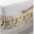 thumbnail image 2 of Paisley Bed Skirt, Floral Patterns with Paisley Inspired and Tulips Persian Hippie Art, Elastic Bedskirt Dust Ruffle Wrap Around for Bedding Decor, 4 Sizes, White Chocolate Umber, by Ambesonne, 2 of 2