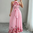 thumbnail image 2 of Daiosportswear Summer Dresses for Women Women's Fashion Casual Round Neck Long Skirt Dress Pink L(L), 2 of 5