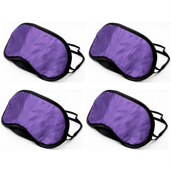 Dream Essentials Snooz Silky Soft Satin Sleep Mask Value Pack 4 Eye Masks - Purple (4 Pack)