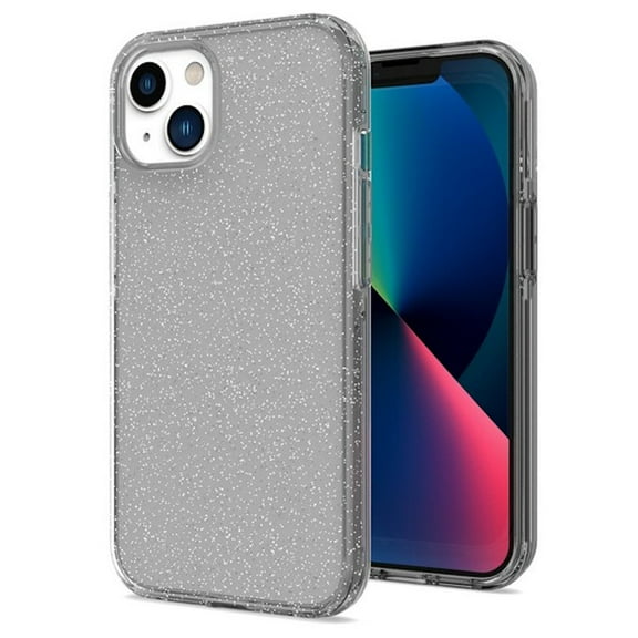Full Glitter Hybrid Protective Case for iPhone 14 Plus - Black