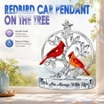thumbnail image 3 of Cardinal "Always with You" 2D Acrylic Keepsake Ornament, Red Bird Remembrance Hanging Decor, Sympathy Gift for Loss of Loved One, Mom Dad Christmas Memorial Car Hanger 2PACK, 3 of 6