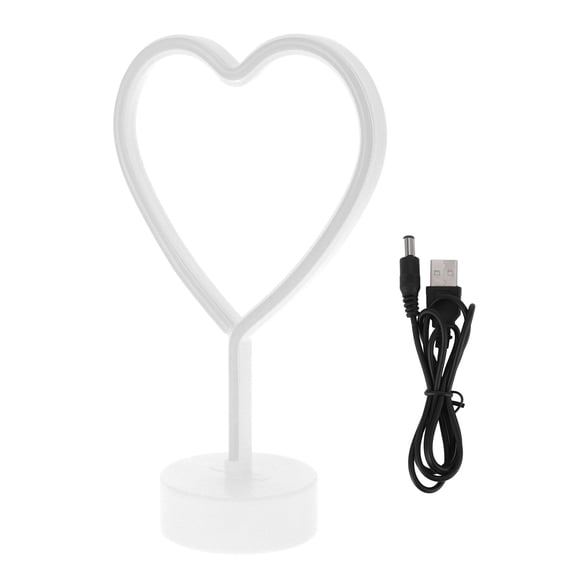 M Buder 12 Inches / 30.5 cm LED Neon Sign Lamp Innovative Desktop Heart Shaped Night Light Party Decor Birthday Gift Pink