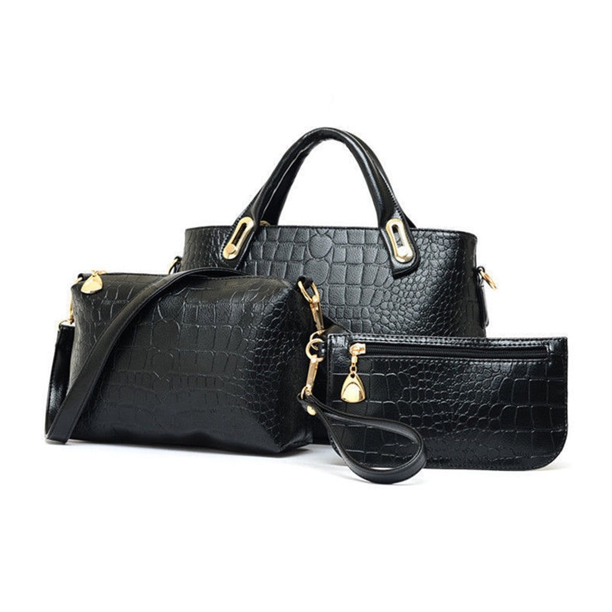 Women Bag Clearance, Ladies Tote Purse Leather Zipper Messenger Hobo Bag, 3Pcs Sets Handbag ...