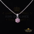 thumbnail image 3 of King of Bling's Women's 925 Silver 1.50ct VVS D Pink & White Moissanite 7 Stone floral 3D Pendant, 3 of 14