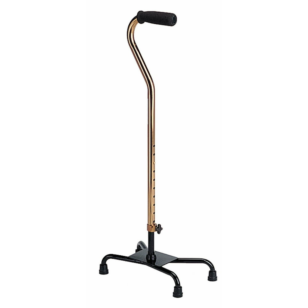 Medline Aluminum Quad Canes, Large Base, Bronze