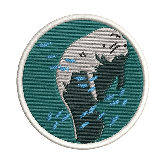 Manatee Florida Animal Sea Embroidered Patch Iron/Sew-On Applique Souvenir