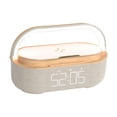 thumbnail image 3 of Reloj despertador digital moderno con soporte para teléfono para sala de estar, dormitorio, regalo de cumpleaños Beige, 3 of 8