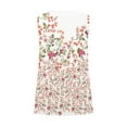 thumbnail image 5 of Pompotops Femmes Casual Manches V-Cou Imprimé Pull-Over Débardeurs Chemise, 5 of 5