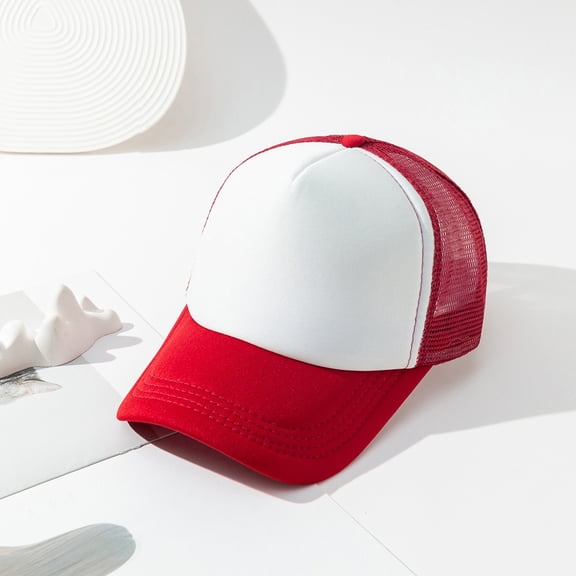 Only Moment Red Vintage Washed Distressed Baseball Cap Pu Adjustable Washer Friendly Sport Hats for Golf Running One Size