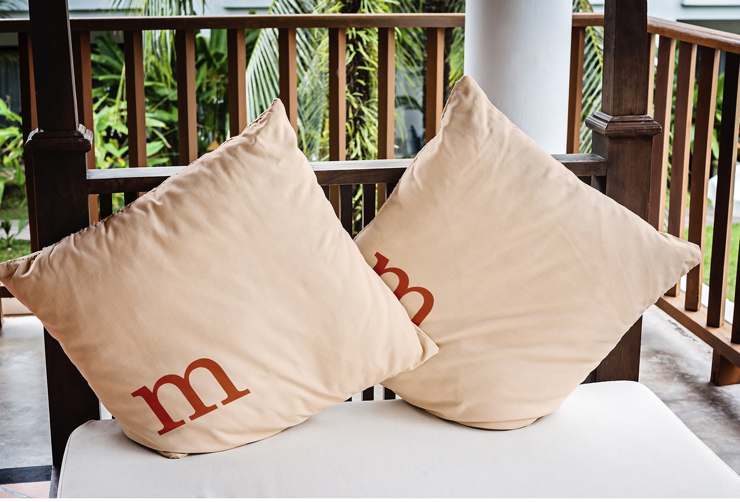 Simply Daisy 16" x 16" Modern Monogram Indoor/Outdoor Polyester Throw Pillow, Sienna