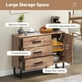 thumbnail image 4 of Amijoy Sideboard Buffet Cabinet, Credenza Storage Cabinet w/3 Drawers, 1 Door & 1 Adjustable Shelf, Vintage Accent Cabinet Console Table for Kitchen, 4 of 7