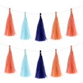 thumbnail image 1 of 20uds Naranja, Claro Naranja, Claro Azul, Oscuro Azul Borla Guirnalda Bandera con Cuerda Borlas Papel Pompones Fiesta Kits Bricolaje para Decoración Bodas Cumpleaños Fiesta, 1 of 7