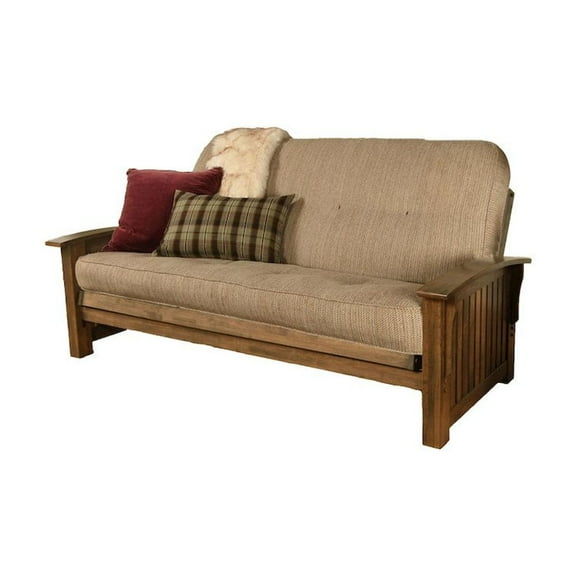 Kodiak Furniture Washington Frame-Rustic Walnut FinishTaxi Woodsmoke Mattress