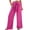 Hot Pink a2, variant on Women Wide Leg Palazzo Pants Summer High Waist Adjustable Belt Flowy Casual Trousers Loose Lounge Beach Travel Vacation Clothes