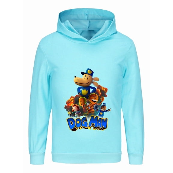 Dog Man & Friends 3D Style Kids Hoodie – Colorful Comic Sweatshirt for Boys & Girls