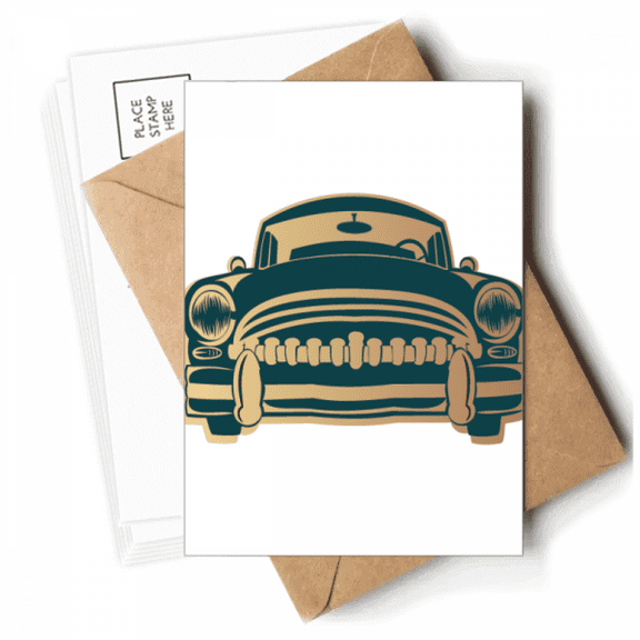 Green Classic Cars Outline Pattern Postcards Envelopes Blank Note Cards Mailing