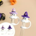 thumbnail image 2 of Halloween Silicone Straw Cover Cap 3D Cute Topper Accessory For Cups Bottles Tumblers Reusable Drinkware Party 2PCS, 2 of 8